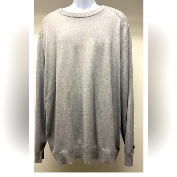 The North Face gray WOOL SWEATER slouchy long Crew Neck Knit Mens Ribbed neutral - Picture 3 of 15